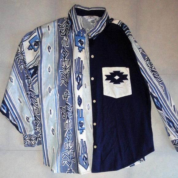 Roper Tops - Vintage Womens Roper Western Shirt Tribal 2XL